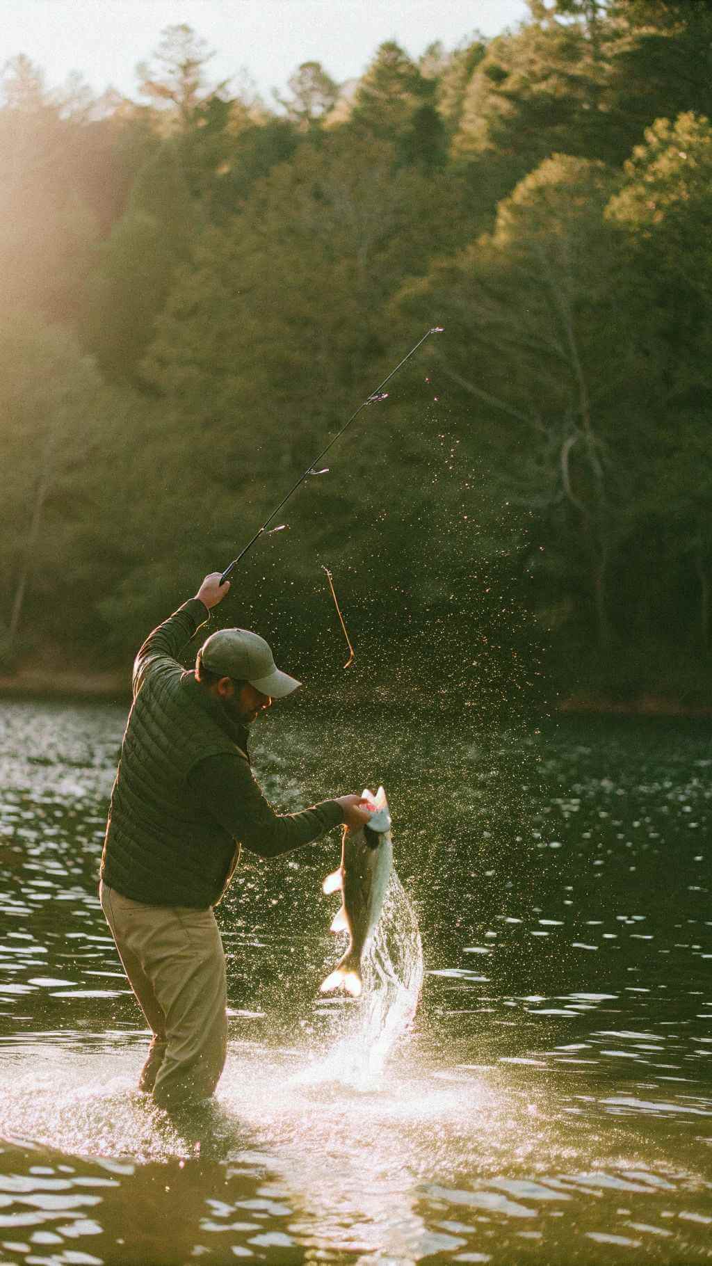 Девушка-рыболов после успешного дня зимней рыбалки с IceClub.